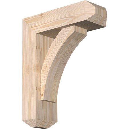 Ekena Millwork Thorton Craftsman Smooth Bracket w/ Offset Brace, Douglas Fir, 5 1/2"W x 16"D x 20"H BKT0604X16X20THR04SDF